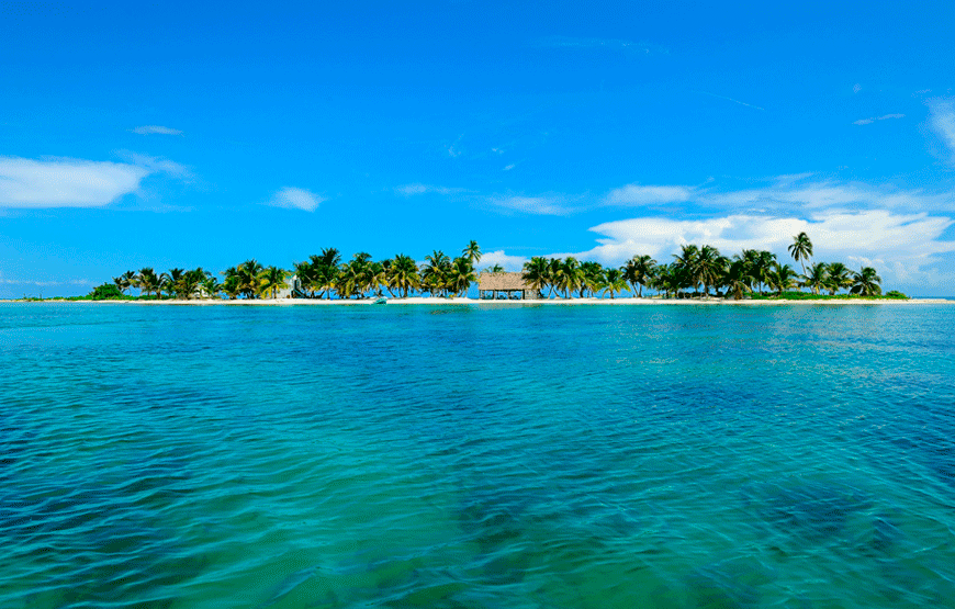 Beach Day in the Caribbean Paradise Island Laughingbird Caye